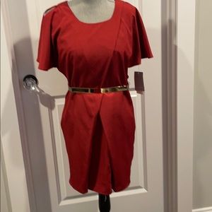 NWT jessica simpson red belted dress